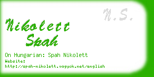 nikolett spah business card